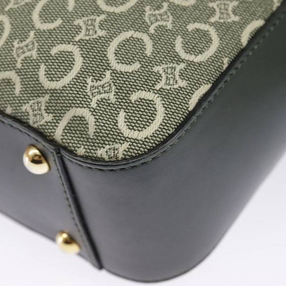 CELINE C Macadam Canvas Hand Bag Gray Gold Auth 98146 - Picture 14 of 16